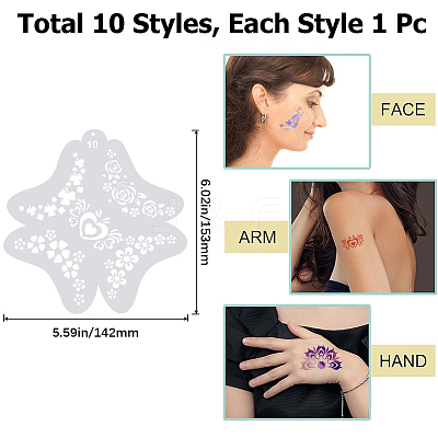 PET Plastic Face Drawing Painting Stencils Templates DIY-WH0304-914A-1