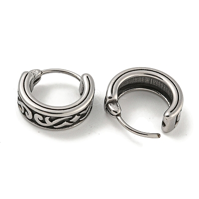 316 Surgical Stainless Steel Hoop Earrings EJEW-D096-23H-AS-1