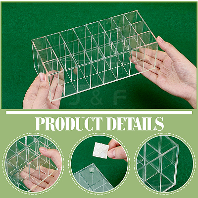24-Grid Rectangle Acrylic Lipstick Holder MRMJ-WH0075-171-1