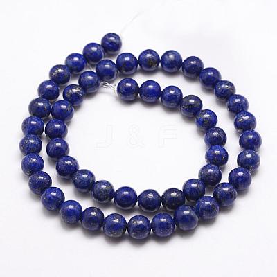 Natural Dyed Lapis Lazuli Bead Strands G-G953-04-10mm-1