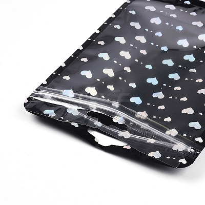 Rectangle Glitter Holographic Plastic Yin-yang Zip Top Gift Bags OPP-E004-01B-C01-1