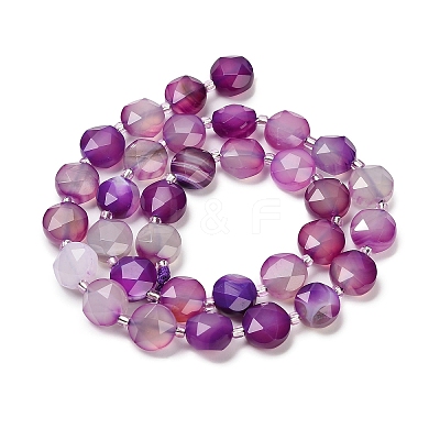 Natural Banded Agate Beads Strands G-C116-A180-01A-1
