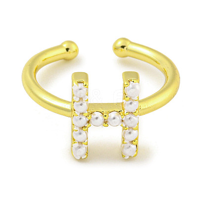 Rack Plating Brass Open Cuff Rings for Women RJEW-F162-01G-H-1