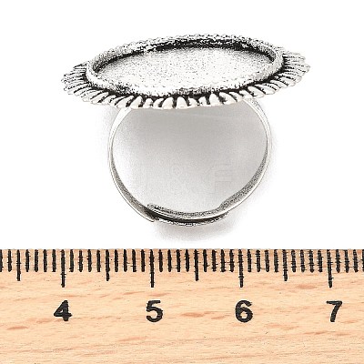 Vintage Adjustable Iron Finger Ring Components Alloy Cabochon Bezel Settings X-PALLOY-Q300-14AS-NR-1