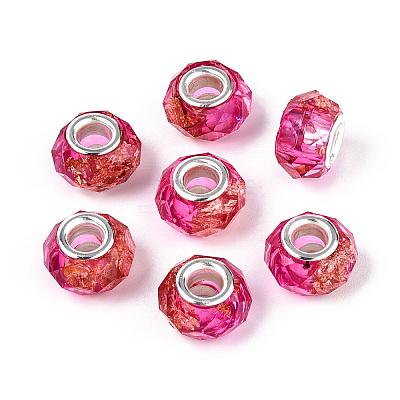 Transparent Resin Rondelle European Beads RESI-N044-01F-1