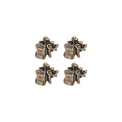 4Pcs Outdoor EDC Tool Brass Parachute Rope European Beads FIND-FG0003-74AG-1