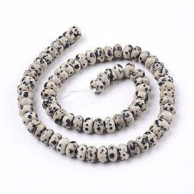 Natural Dalmatian Jasper Beads Strands G-O162-02-5x8mm-1