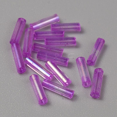 300Pcs Transparent Glass Round Bugle Beads GLAA-WH0015-74A-1