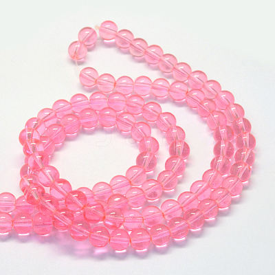 Baking Paint Transparent Glass Round Bead Strands X-DGLA-Q022-8mm-07-1
