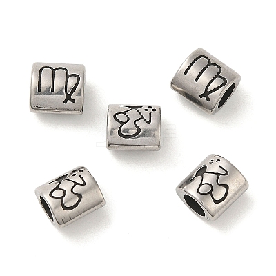 Oval with Constellation 304 Stainless Steel Beads STAS-E215-05AS-06-1