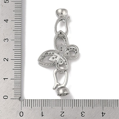 Brass Micro Pave Clear Cubic Zirconia Fold Over Clasps FIND-U017-14P-1