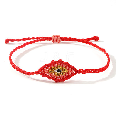 Adjustable Evil Eye Polyester Cord Braided Bracelets for Men Women BI7988-13-1