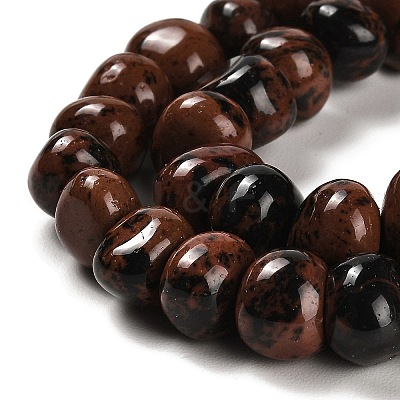 Natural Mahogany Obsidian Beads Strands G-G053-C03-01-1