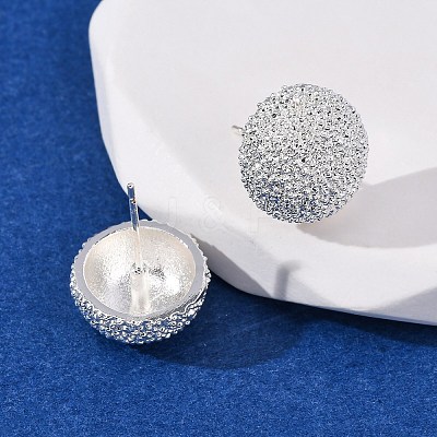 Brass Textured Stud Earrings EJEW-A143-02C-S-1