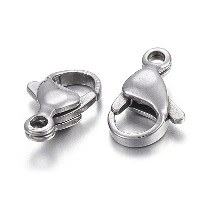 Tarnish Resistant 304 Stainless Steel Lobster Claw Clasps X-STAS-F182-01P-B-1