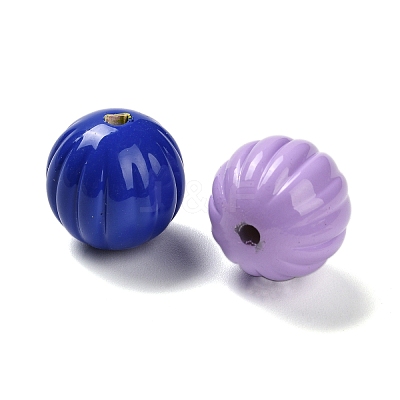 Spray Painted Opaque Acrylic Beads OACR-P030-08A-M-1
