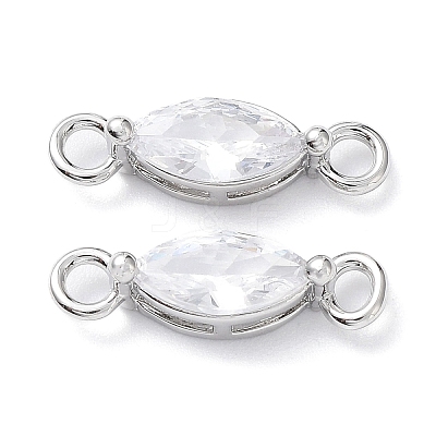 Brass Clear Cubic Zirconia Links Connectors ZIRC-G170-17P-01-1