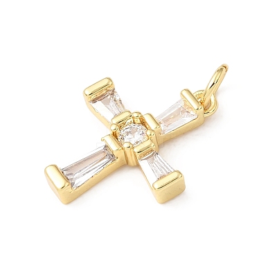 Easter Brass Micro Pave Clear Cubic Zirconia Pendants KK-E799-05E-G-1