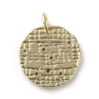 Brass Micro Pave Cubic Zirconia Pendants ZIRC-G157-03G-01G-1