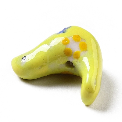 Handmade Printed Porcelain Beads X-PORC-F005-04E-1