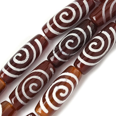 Rice Shape Tibetan Style dZi Beads Strands G-A269-A20-01-1