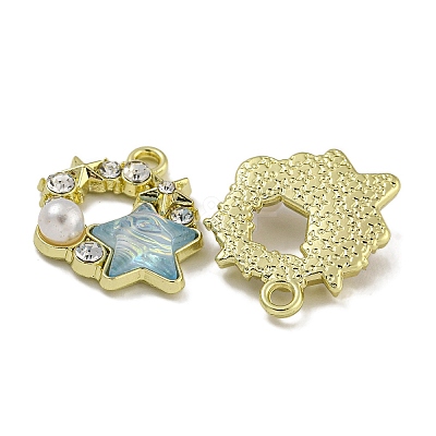 Rack Plating Alloy Rhinestone Pendants PALLOY-F312-03G-1