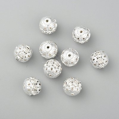 Brass Rhinestone Beads RB-A011-12mm-01S-1