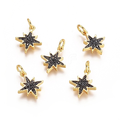 Brass Micro Pave Cubic Zirconia Charms X-ZIRC-G161-24-1