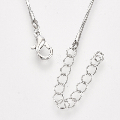 Brass Square Snake Chain Necklace Making MAK-T006-10B-P-1