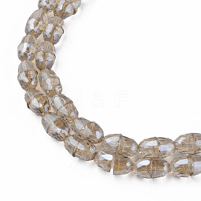 Electroplate Transparent Glass Beads Strands EGLA-N002-35-F04-1