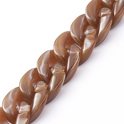 Handmade Acrylic Curb Chains AJEW-JB00679-07-1