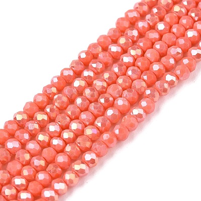 Electroplate Glass Beads Strands EGLA-A044-P1mm-B21-1
