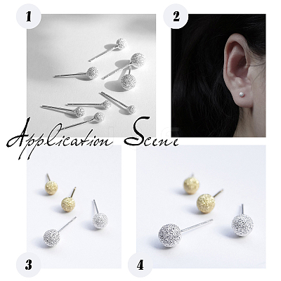 2 Colors PVD Vacuum Plating 304 Stainless Steel Stud Earrings EJEW-UN0001-44-1