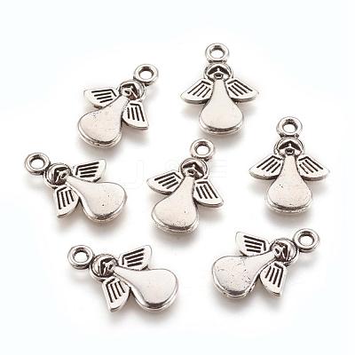 Tibetan Style Angel Alloy Pendants TIBEP-A579-AS-NR-1