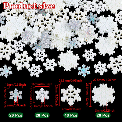 100Pcs 4 Styles Christmas Opaque & Transparent Resin Cabochons RESI-NB0002-15-1