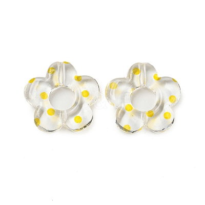 Transparent Printed Acrylic Beads OACR-H124-05A-01-1