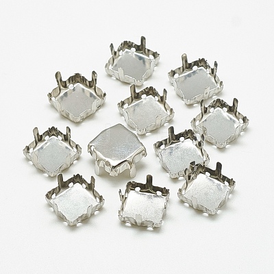 Non-Tarnish 201 Stainless Steel Sew on Prong Settings STAS-T032-08-12mm-1