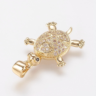 Brass Micro Pave Cubic Zirconia Pendants LS-ZIRC-G104-23G-1