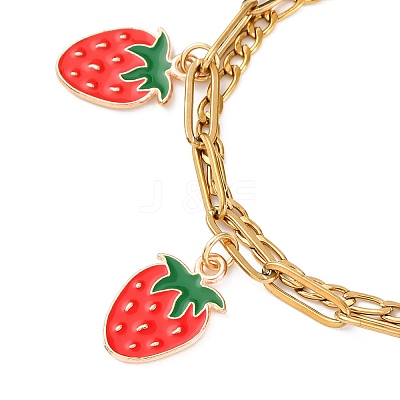 304 Stainless Figaro & Paperclip Chain Multi-strand Bracelets BJEW-JB12486-02-1