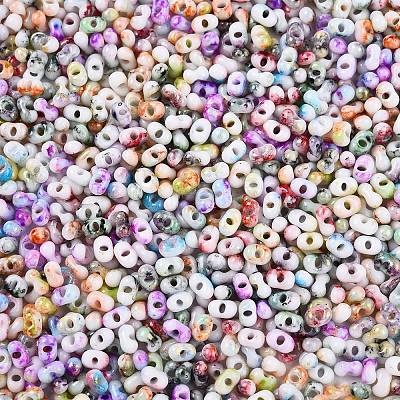 Two Tone Baking Paint Glass Seed Beads SEED-C003-01R-1