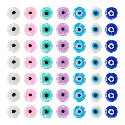 175Pcs 7 Colors Handmade Evil Eye Lampwork Beads EGLA-TA0001-32-1