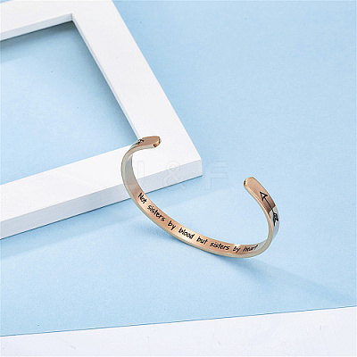 304 Stainless Steel Cuff Bangle for Women CR8784-2-1