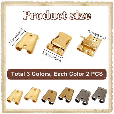 6Pcs 3 Colors Zinc Alloy Bolo Tie Slider Clasps FIND-PH0023-92A-1