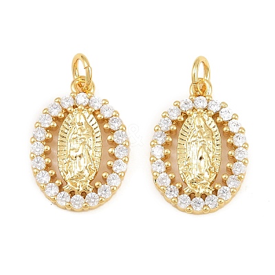 Religion Brass Micro Pave Clear Cubic Zirconia Pendants CU-CBA9482-01G-06-1