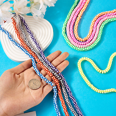 9 Strands 9 Colors Handmade Polymer Clay Beads CLAY-TA0001-53-1