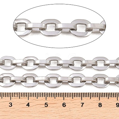 201 Stainless Steel Oval Link Chains CHS-F024-07P-1