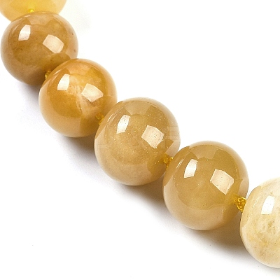 Natural Topaz Jade Rondelle Graduated Beaded Necklaces for Women Men NJEW-K388-02L-1