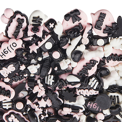 100Pcs 3 Styles Opaque Resin Cabochons RESI-SP0001-23-1