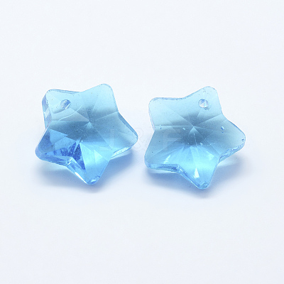 Transparent Glass Pendants GLAA-P037-04-06-1