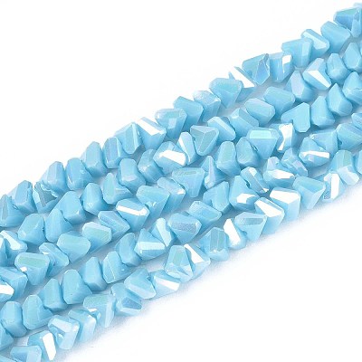 Electroplate Opaque Glass Beads Strands GLAA-N022-4mm-18-1